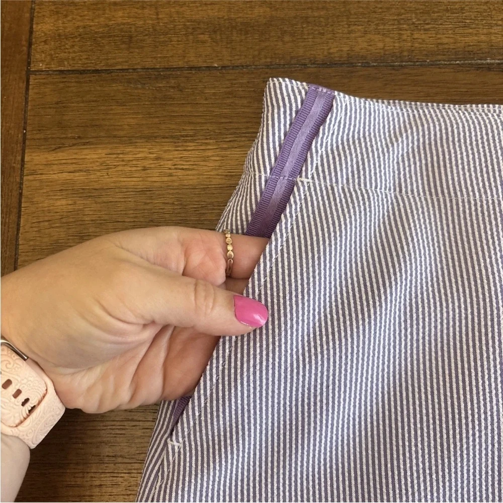 Lady Hagen Lavender Stripe Seersucker Golf Skort Size 10 - Picture 6 of 12